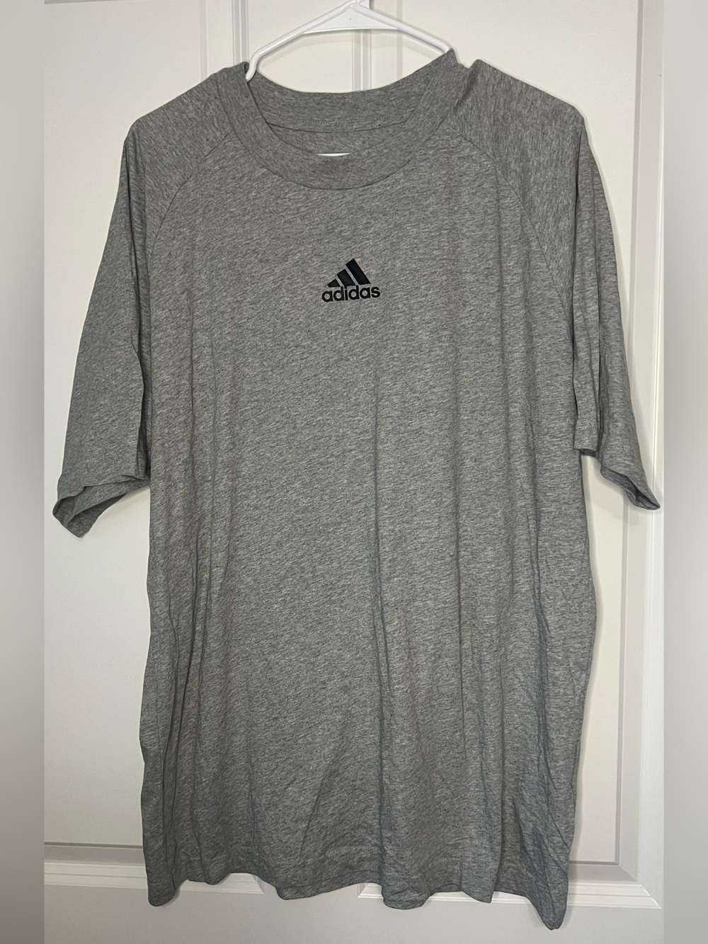 adidas Gray Short-Sleeve Performance Tee with Center Logo